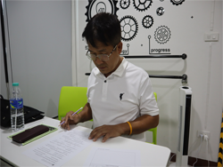 ลงทะเบียนรับเอกสารประกอบการฝึกอบรม