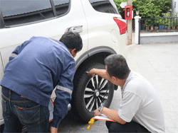 การตรวจสอบสภาพยาง และระบบรองรับน้ำหนัก