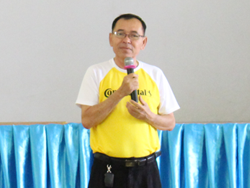 ผู้บริหารโรงเรียนเกาะจันทร์พิทยาคาร กล่าวถึงวัตถุประสงค์ของการจัดการฝึกอบรม