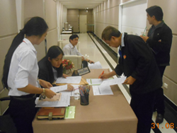 ลงทะเบียนรับเอกสารประกอบการฝึกอบรม