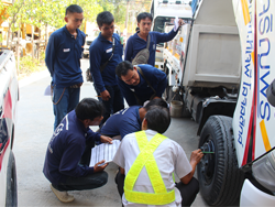 การตรวจสอบสภาพยางรถยนต์ และระบบรองรับน้ำหนักเบื้องต้น